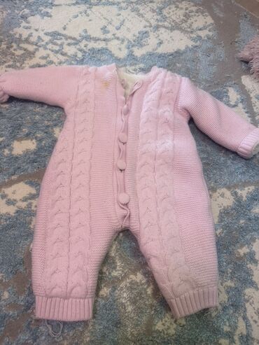 комбинезон для новорожденных зимний: Детский вязаный комбинезон для девочки, розовый. - Мягкая пряжа