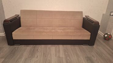 Мебель: Угловой диван, Б/у, Раскладной, С подъемным механизмом, Ткань