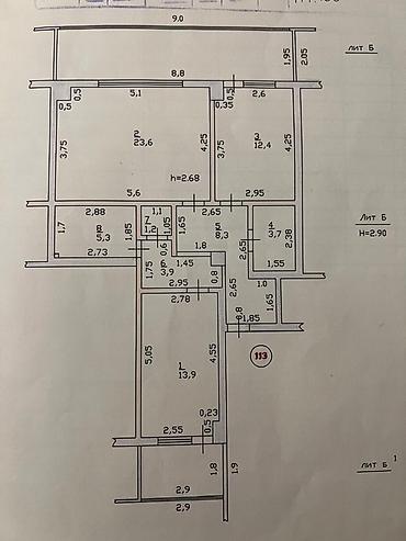 кв моссовет: 3 комнаты, 95 м², Элитка, 2 этаж, Старый ремонт — 4