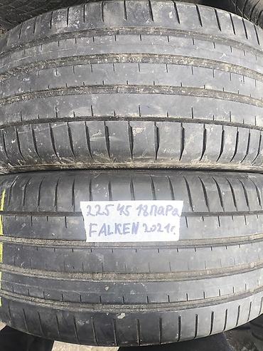 aeolus e70: Шины 225 / 45 / R 18, Лето, Б/у, Пара, Легковые, Falken — 1