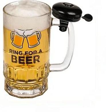 Čaše: Kriger krigla za pivo sa zvonom – 0,5 l - Staklena krigla zapremine — 14