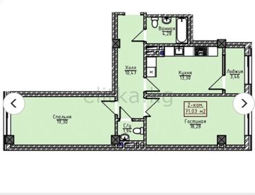 Продажа квартир: 2 комнаты, 71 м², Элитка, 10 этаж, ПСО (под самоотделку)