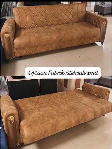 Çevrilə bilən divan – fabrik istehsalı - Rəng: karamell/boz-kəhvə ton