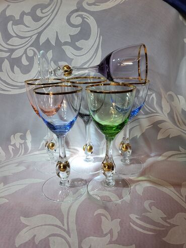 Čaše: Case za vino kristal,rucni rad Bohemija 1950godina +. Case komada 6 — 2