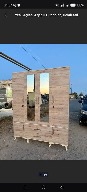 Dolablar: Yeni, Açılan, 4 qapılı Düz dolab, Dolab-asılqan, Azərbaycan — 2
