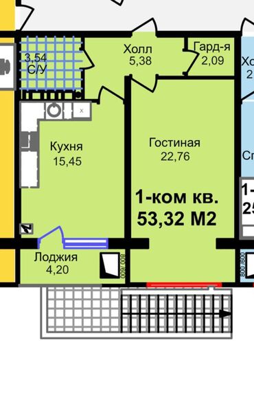 Продажа участков: 1 комната, 53 м², 108 серия, 5 этаж, ПСО (под самоотделку)