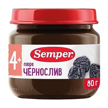 Пюре из чернослива Semper, 80 г - Для детей с 4 месяцев (маркировка