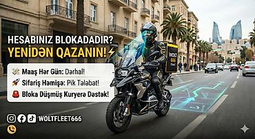 Moto-kuryer tələb olunur, İşəmuzd ödəniş, 6 ildən artıq təcrübə