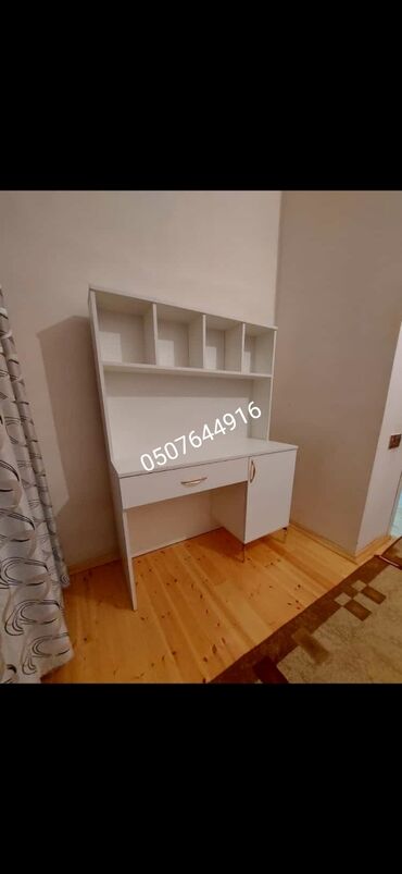 Sifarişlə yazı masaları: Düz masa, Stulsuz, Polkalı, Siyirməli, Azərbaycan, Sadə laminat — 4