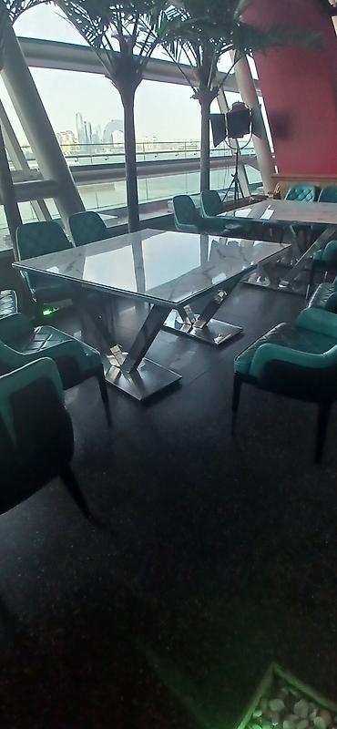 Sifarişlə restoran stulları: Metal, Dəri — 13
