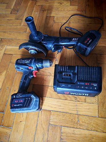 WÜRTH akumulatorski set 18 V – ugaona brusilica + bušilica/odvijač +