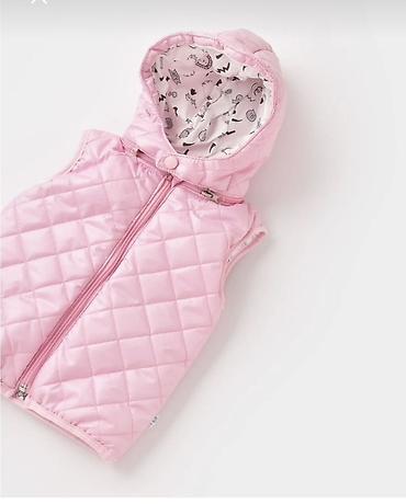 Üst geyimləri: Uşaq üçün qız rəngli quilted jilet – kapüşonlu - Rəng: açıq çəhrayı - — 2
