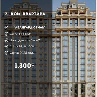 Продажа домов: 2 комнаты, 90 м², Элитка, 13 этаж, ПСО (под самоотделку)