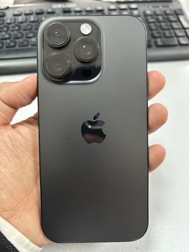 скупка телефонов бу: IPhone 16 Pro, Колдонулган, 128 ГБ, Black Titanium, Коргоочу айнек, 92 %