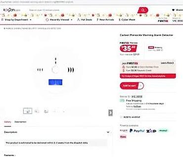 Ostali merni alati: Detektor ugljen-monoksida sa alarmom i LCD ekranom - Baterijski — 9