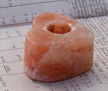 Sveće i svećnjaci: Masivni svećnjak od RUŽIČASTOG KAMENA u obliku Srca. Vintage, izuzetno — 9