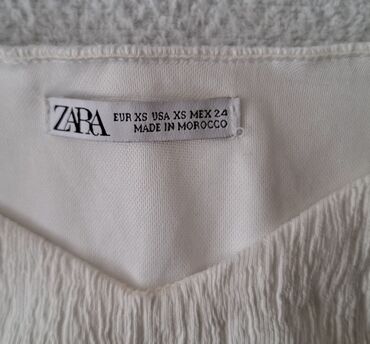 crop top c a: Zara, XS (EU 34), Poliester, Jednobojni, bоја - Bela