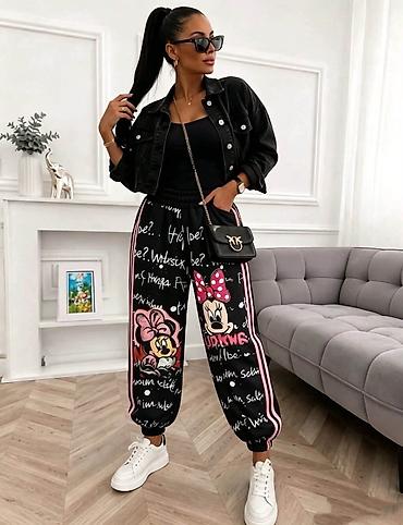 terranova helanke: Ženske pantalone sa printom crtanih junaka – street style model - — 1