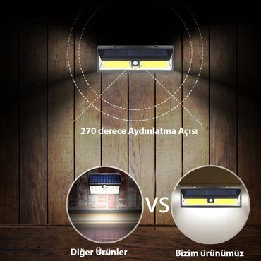 LED lampalar: Günəş ☀️⛅ enerjisi ilə işləyən sensorlu işıq lampa fasad divar önü — 4