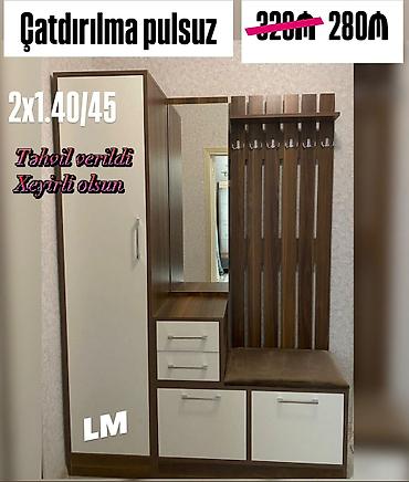 sovde az mebel: Dəhliz üçün funksional mebel dəsti - Ölçü: 2 x 1.40/45 (təxmini — 1