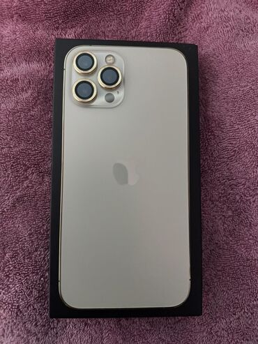 4к камера: IPhone 12 Pro Max, Б/у, 256 ГБ, Золотой, Коробка, 77 %