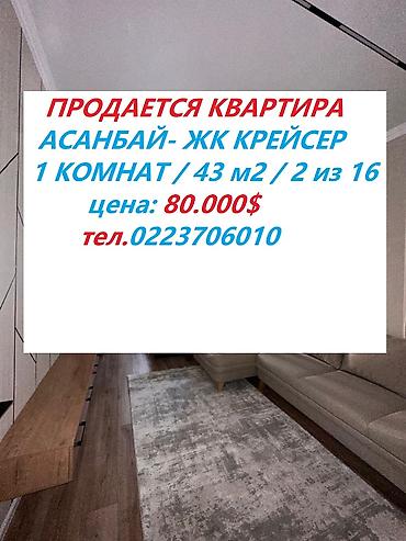 Продажа квартир: 1 комната, 42 м², Элитка, 2 этаж — 1