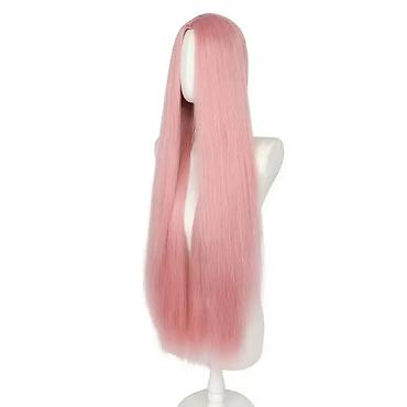 Perike i klipse: Duga ravna perika u boji pastelno roze Dužina 100cm. - Tip — 3