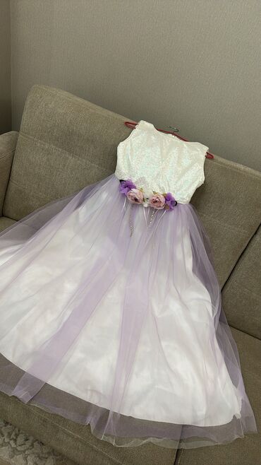 офисная одежда: Детское платье, цвет - Фиолетовый, Б/у