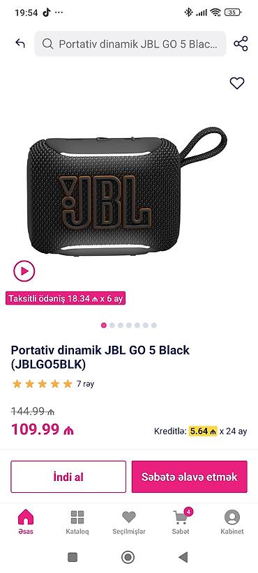 Динамики и колонки: JBL GO 5 portativ dinamik Orjinal.Bu gun Birmarketden mene 110 azn — 2