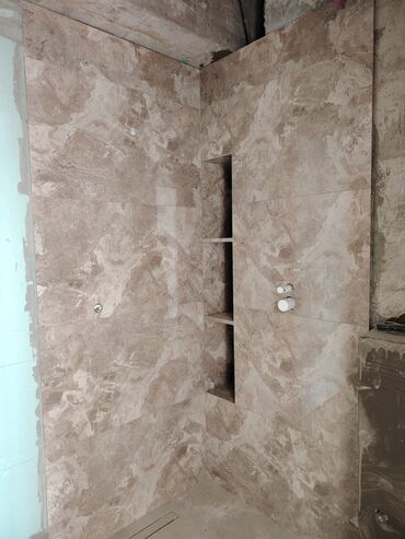 Plitə işləri: Peşəkar kafel-metlax və mərmərə bənzər porselen plitələrin döşənməsi — 6