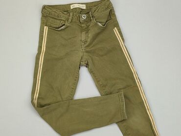 zielone jeansy: Spodnie jeansowe, Zara, 7 lat, 122, stan - Dobry