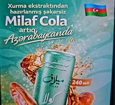 gaz: Milaf Cola – xurma ekstraktlı, əlavə şəkərsiz sərinləşdirici içki.1.50 — 3
