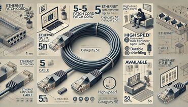 Модемы и сетевое оборудование: 🌐 Интернет-кабель 5 метров 🌐 🔌 Надёжный и быстрый! Идеальное решение