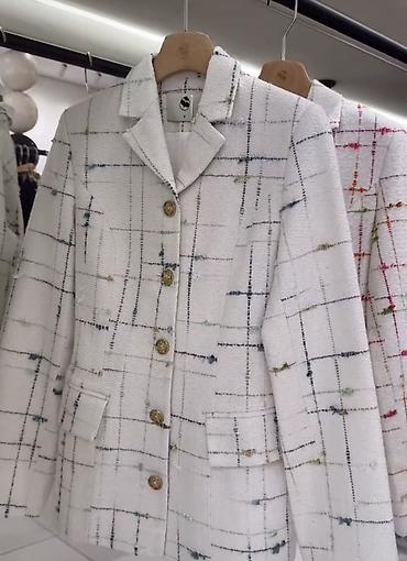 жакет mango: Пиджак, Твид, В клетку, Made in KG, M — 2