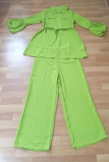 primark stranger things: Komplet duga tunika i pantalone u limet zelenoj boji. - Gornji deo — 2