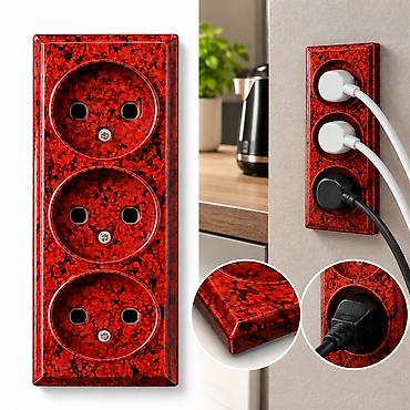 elektron supurge: Kalod qəhvəyi Bu üçlü elektrik prizi, yüksək keyfiyyətli materialdan — 3
