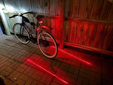 velosiped isiqlari: Velosiped üçün ön fənər və arxa lazer stop işığı. lazer işıq batareya🔋 — 4