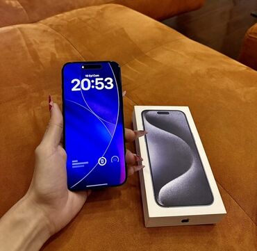 dermapen qiymeti: IPhone 15 Pro Max, 256 GB, Blue Titanium, Zəmanət, Barmaq izi, Simsiz şarj