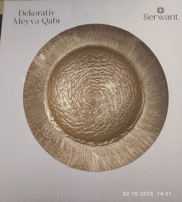 kobalt qab: Serwant markalı dekorativ meyvə qabı - Material: şüşə effektli bərk