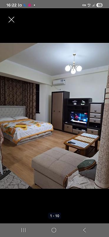 osh hostel: Студия, Асанбай мкр, Душевая кабина, Постельное белье, Кондиционер — 2