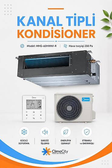Məişət texnikası: Kondisioner Midea, Yeni, 85-90 kv. m, Split sistem, Kredit yoxdur, Pulsuz quraşdırılma — 4