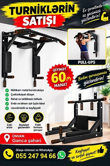 neftci forma sat: Çoxfunksiyalı divara quraşdırılan turnik Möhkəm metal konstruksiyalı — 1