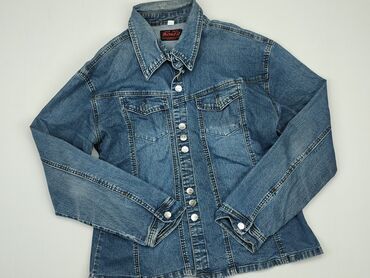 kurtka jeansowa z nadrukiem na plecach: Damska Kurtka Jeansowa, 4XL (EU 48), stan - Dobry