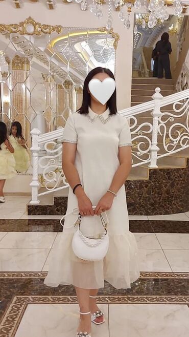 белый платья: Вечернее платье, Без рукавов, Стразы, XL (EU 42)