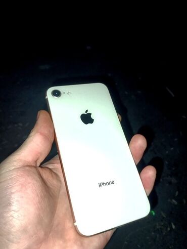 процессоры пк: IPhone 8, Колдонулган, 64 ГБ, Ак, Каптама, 100 %