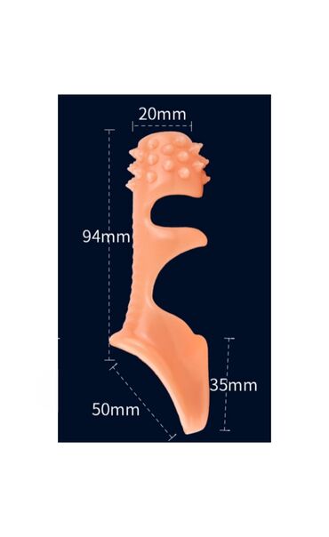 Товары для взрослых: Эластичная насадка на пенис с креплением на мошонку и рельефом 