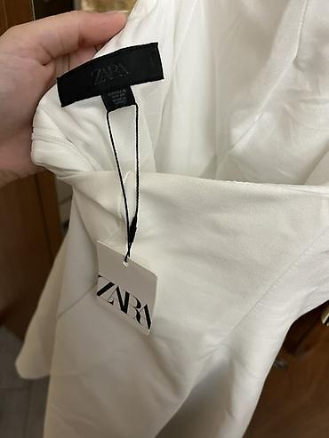 kask satis: ZARA ağ rəngli qadın paltarı 1 dəfə geyinilib,vəziyyəti əladır Ölçü:M — 3