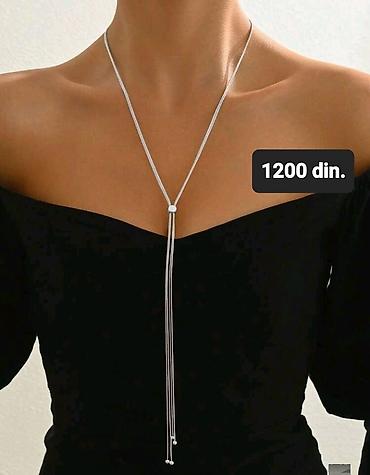 dz09 smart watch: Elegantna dugačka ogrlica sa podesivim klizačem. Tanak, sjajan lančić — 1