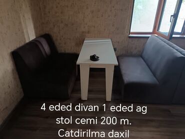 Masa və oturacaq dəstləri: Kafe resdaran ücun 4divan və 1masa 200man.Ünv Əhmedli .1009)Xanim90