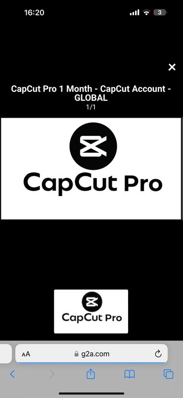 Capcut pro abunelik 1 ay